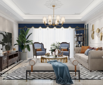 American Style A Living Room-ID:724789534