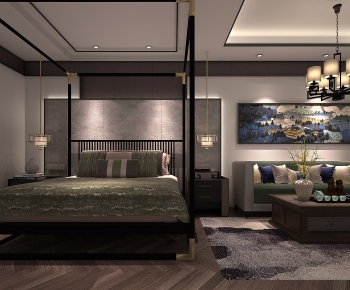 New Chinese Style Bedroom-ID:495413234