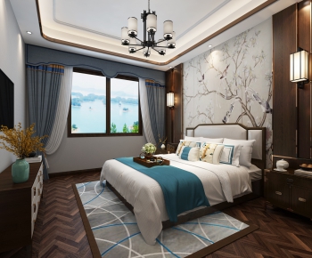 New Chinese Style Bedroom-ID:884965712