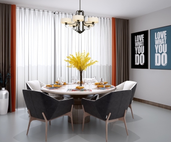 Nordic Style Dining Table And Chairs-ID:216383816