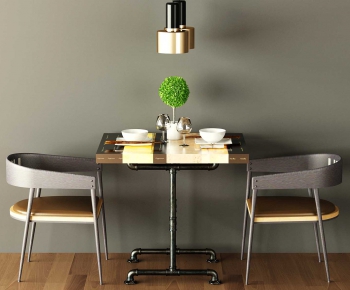 Industrial Style Dining Table And Chairs-ID:620665974