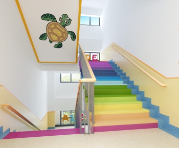 现代儿童幼儿园楼梯间-ID:593226126