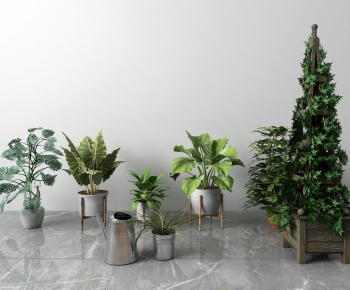 Modern Potted Green Plant-ID:215939521