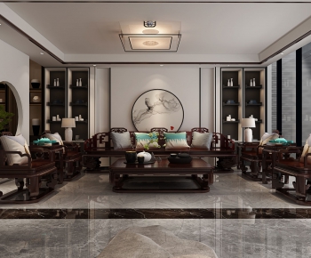 New Chinese Style A Living Room-ID:922567924