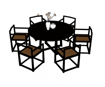 New Chinese Style Dining Table And Chairs-ID:436332734