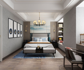 New Chinese Style Bedroom-ID:303503146