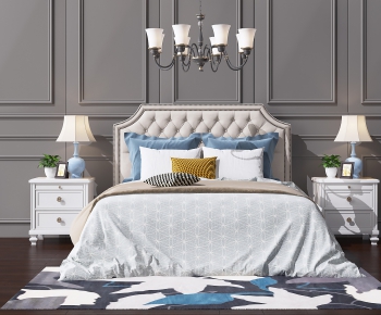 Simple European Style Double Bed-ID:689843841