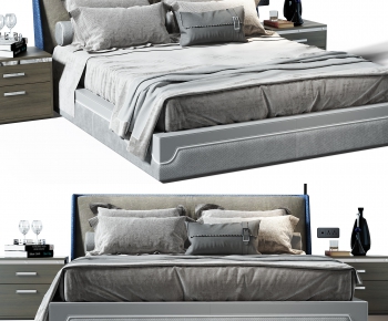 Modern Double Bed-ID:124399813