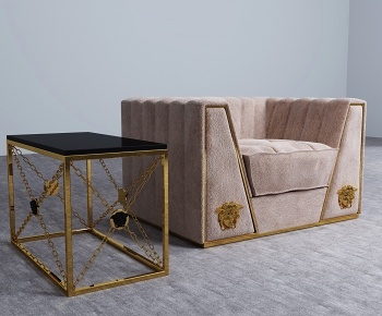 意大利 范思哲versace 现代单人沙发边几-id:487847