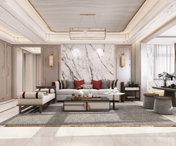 New Chinese Style A Living Room-ID:335168891
