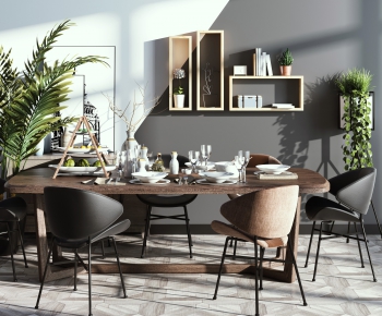 Nordic Style Dining Table And Chairs-ID:837947286