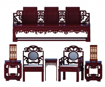 New Chinese Style Three-seat Sofa-ID:816538269