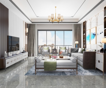 New Chinese Style A Living Room-ID:868816967