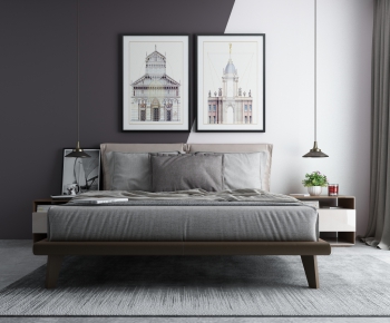 Nordic Style Double Bed-ID:968353678