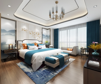 New Chinese Style Bedroom-ID:991805129
