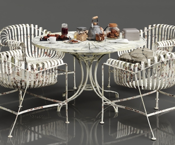 Industrial Style Dining Table And Chairs-ID:899517656