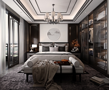 New Chinese Style Bedroom-ID:413229823