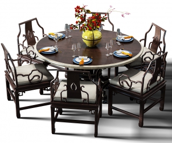 Chinese Style Dining Table And Chairs-ID:593261694