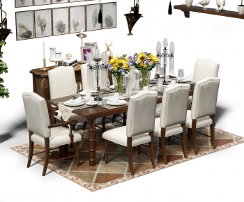 American Style Dining Table And Chairs-ID:121653461
