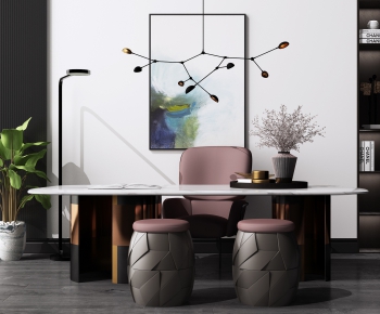 Modern Computer Desk And Chair-ID:948290415