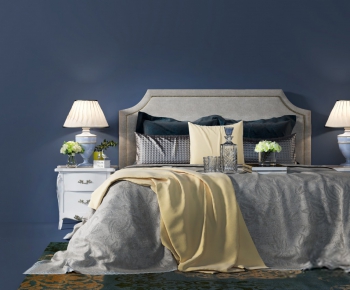 Modern Double Bed-ID:905704269
