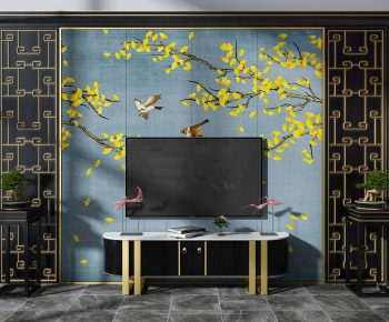 New Chinese Style TV Cabinet-ID:280574264