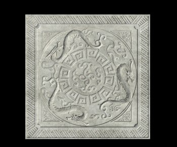 Chinese Style Plaster Carved Top Plate-ID:724660173