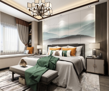 New Chinese Style Bedroom-ID:205069819