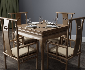 New Chinese Style Dining Table And Chairs-ID:683664788