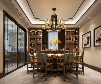 New Chinese Style Dining Room-ID:595312223