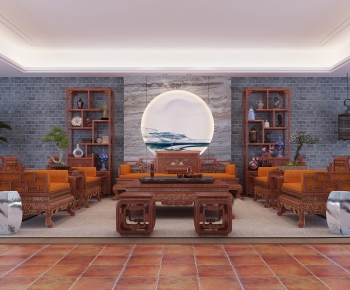 New Chinese Style Sofa Combination-ID:907409534