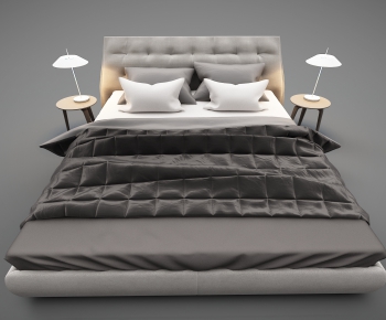 Modern Double Bed-ID:802271346