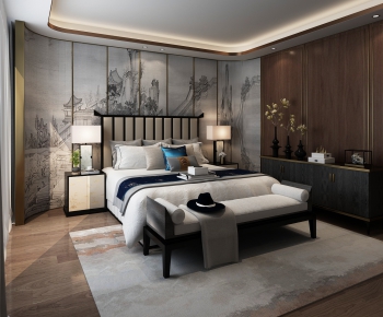 New Chinese Style Bedroom-ID:580436629