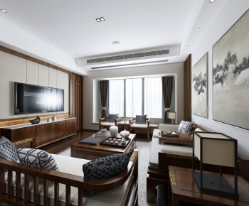 New Chinese Style A Living Room-ID:151707949