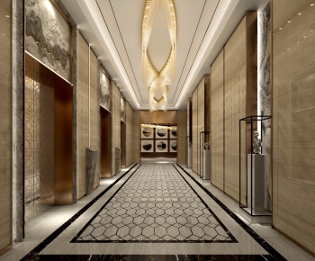 Modern Corridor Elevator Hall-ID:506053585