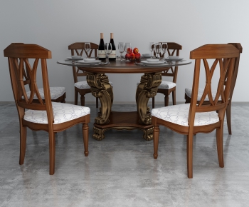 American Style Dining Table And Chairs-ID:149437627