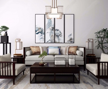 New Chinese Style Sofa Combination-ID:854468433