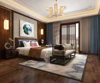 New Chinese Style Bedroom-ID:441824316