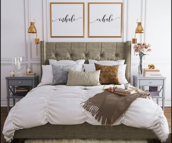Simple European Style Double Bed-ID:134205356