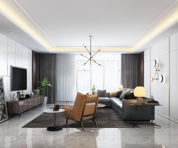 Modern A Living Room-ID:661947183