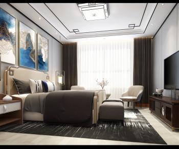New Chinese Style Bedroom-ID:756849715