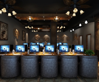 Industrial Style Internet Cafe-ID:109918226
