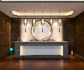 New Chinese Style Office Reception Desk-ID:493223762