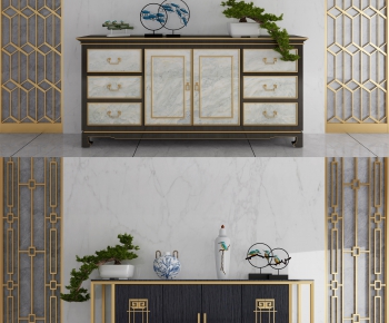 New Chinese Style Side Cabinet/Entrance Cabinet-ID:556012473