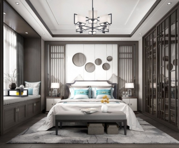 New Chinese Style Bedroom-ID:922411638