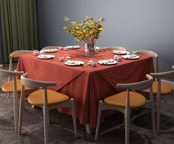 Nordic Style Dining Table And Chairs-ID:699596335