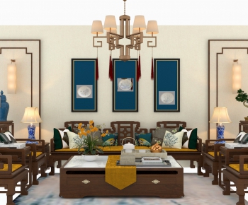 New Chinese Style Sofa Combination-ID:985274739