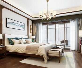 New Chinese Style Bedroom-ID:423799913
