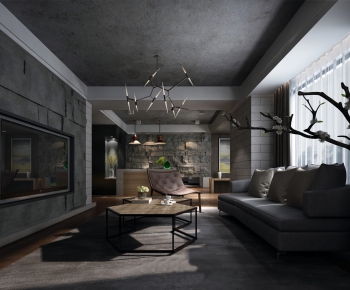 Industrial Style A Living Room-ID:688473546