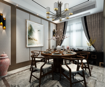 New Chinese Style Dining Room-ID:954003862